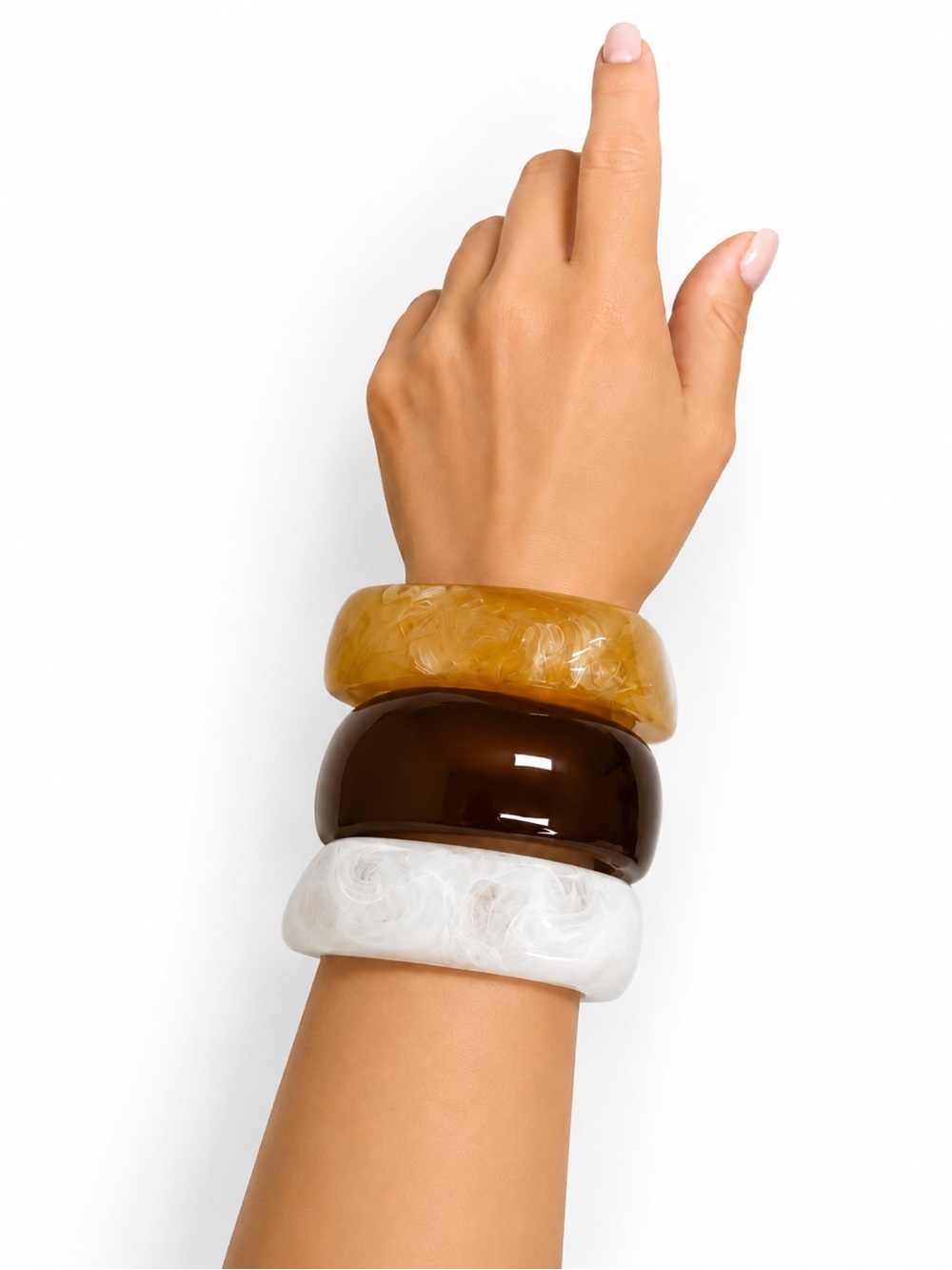 Vintage Marbled Bangle Bracelet Set – Chunky Stack Bracelets Y2K Boho Jewelry